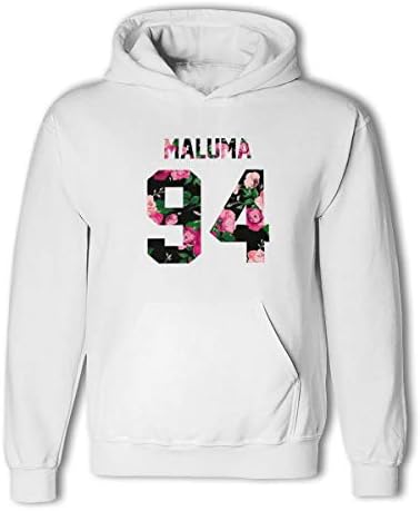 Sininidr Unisex 3D Pattern Printed Drawstring Maluma Hoodie Pullover Sweatshirts with Big Pockets Black