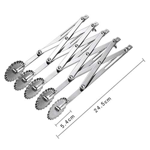 Stainless Steel Pizza Cutter, Nesee Multi Wheel Brownies Cookies Cake Pastry Cutter Straight Fluted Cutter Pizza Rocker Cutter - Super Sharp Easy to Clean Slicer (D)