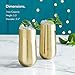 VonShef Gold Highball Cocktail Glasses Brushed Gold Stainless Steel Set of 2 Gold 16oz Tumblers with Gift Box