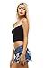 Women's Regular Size Ribbed V-Neck Cropped Cami Top - Solid Colors