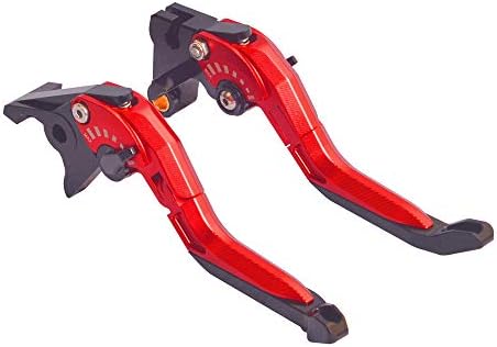 WildBee 5D Texture Red Foldable Extendable Brake and Clutch Levers for Yamaha YZF R1 1999-2001