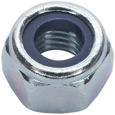 Sealey NLN10 Nylon Lock Nut M10 Zinc DIN 982 Pack of 100, Silver
