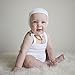 Amoureux Baby Toddler Bonnet Hats - Pilot Cap Pure Cotton Beanie White 24m-3T.