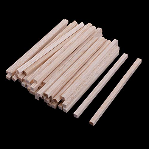 Fityle 50 Pieces Square Unfinished Balsa Wood Stick Wooden Dowel Rod for Kids Model Making DIY Craft Home Wedding Party Decoration 50/80/110mm - 110mm