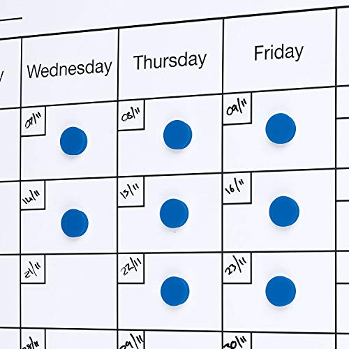 Scribble 1 Inch Blue Office Magnets (20 Pack), Colorful Round Refrigerator Magnets, Perfect for Whiteboards, Lockers & Fridge.