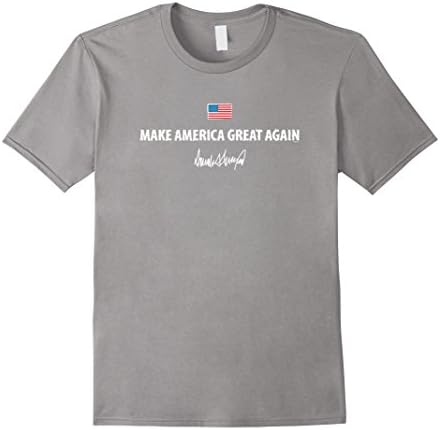 Men's Great America Donald J. Trump Signature Flag T-shirt Medium Slate