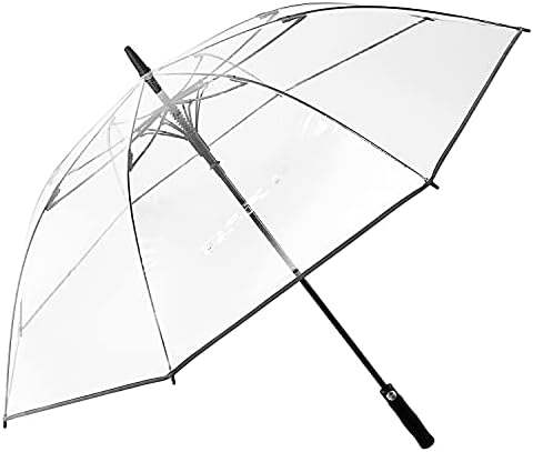 G4Free 62 Inch Clear Golf Umbrella Transparent Auto Open Large Stick Umbrella Oversized Umbrella Windproof Waterproof with Black Sleeve for Women Men G4Free 62 Inch Clear Golf Umbrella Transparent Auto Open Large Stick Umbrella Oversized Umbrella Windproof Waterproof with Black Sleeve for Women Men