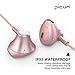 Picun Wireless Headphones 10 Hrs Playback Sport Bluetooth Headphones HiFi Stereo Sound in-Ear Anti-Fall Off Earbuds with Mic, IPX5 Waterproof Magnetic Earphones for Workout Gym Running (Rose Gold)