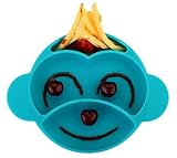 Qshare Toddler Plate, Baby Plate for Babies Toddlers and Kids, Portable BPA-Free FDA Approved Strong Suction Plates for Toddlers, Dishwasher and Microwave Safe Silicone Placemat 9x8x1.5 Inch