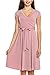 KAYLYN KAYDEN KLKD Women's Basic Solid Draped Cap Sleeve Self Tie A-Line Faux Wrap Dress