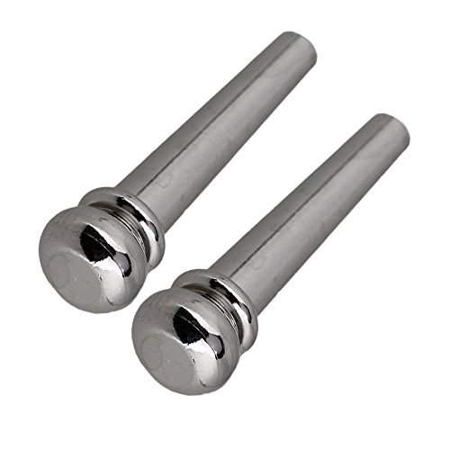 6 Pieces Guitar Bridge Pins, Brass Pin Acoustic Guitar Strings Nail Pegs Fixed Cone, Replacement Parts for Acoustic Folk Guitar (Silver) - Thumbnail 2