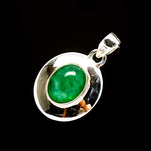 Ana Silver Co Emerald 925 Sterling Silver Pendant 1 1/4" - Handmade Jewelry, Bohemian, Vintage PD705981