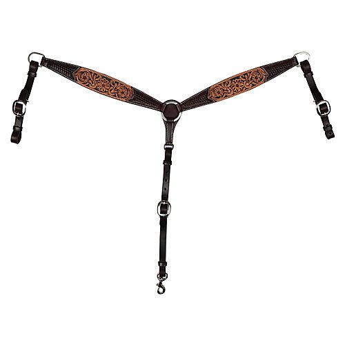 Circle Y Floral Painted Inlay Breast Collar