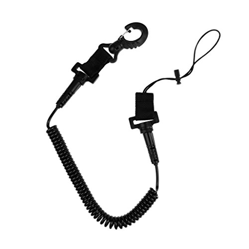 image for Prettyia 2Pcs Deluxe Spiral Coiled Elastic Dive Lanyard 150cm/59'' Ext