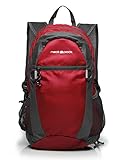 NeatPack Durable, Foldable Nylon Backpack / Daypack with Security Zippers, 20L (RED)