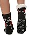 Gilbins Winter-Weight Thermal Fleece-Lined Cozy Christmas Holiday Sherpa Lined Slipper Socks, 3 Pair Pack