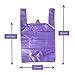 LazyMe T Shirt Bags, Bolsas De Plastico Para Negocio,12x20 Inches Plastic Shopping Bags with Handles for Grocery, Business, Restaurant Use (Blue 50pcs, Purple 50pcs)