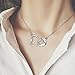Cuoka Mother's Day Gifts Friendship Necklace Best Friend Necklace 925 Sterling Silver Heart Necklace with Puppy Paw Necklace Gift for Friend (Silver1)
