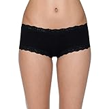 Hanky Panky Organic Cotton Boyshort with Lace 891281P - Black - Small