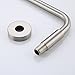KES BRASS S Shaped Shower Arm with Flange 13.8-Inch Reach Bathroom Showering System Replacement Part, Brushed Nickel, PSAUS12-2