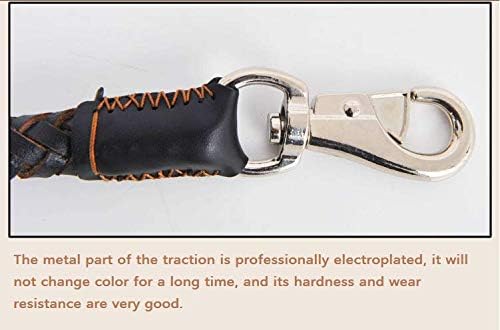 JIUI Dog Leash 1m leather comfort handle Durable Wear-resistant Anti-winding Suitable for medium and large dogs Length 100cm* width 2.5cm brown - Image 5