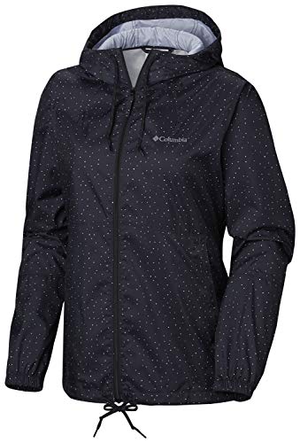 Columbia Women's Flash Forward Printed Windbreaker, Black Dots, X-Small
