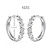 925 Sterling Silver Pave Cz Star Small Hoop Earrings for Women