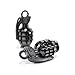 Pair of Black Motorcycle Tire Wheel Valve Stem Caps Grenade Compatible with Harley Davidsons, Suzuki, Honda, Kawasaki, Yamaha, Metric Cruisers, Sport Bikes, Choppers