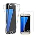 AMASELL Galaxy S7 Edge Case, Full Dody Coverage Case Front and Back Protective Case Shockproof TPU Gel Transparent Clear Cover for Samsung Galaxy S7 Edge with Screen Protector,Clear+Screen Protector
