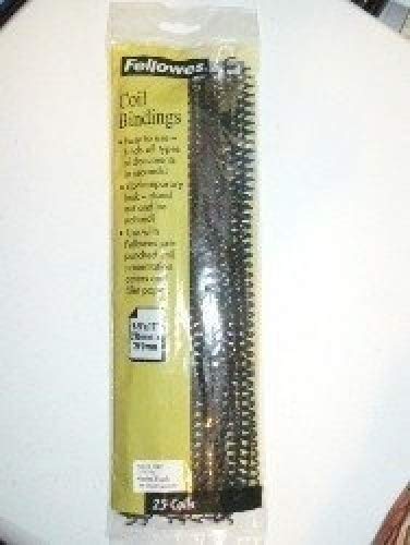 Fellowes 25PK PLASTIC COIL-6MM-BLK (52445)