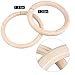 Femor Gym Rings, Wood Gymnastic Rings 1100lbs with 15ft Adjustable Straps, Heavy Duty Gym Equipment for Cross-Training Workout, Strength Training, Gymnastics, Fitness, Pull Ups and Dips (Set of 2)