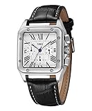 Gute Classic Old Fashion Roman Auto Metal Mechanical Wrist Watch Blue 6hands