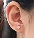 Womens 18K Rose Gold Plated Scrub Tiny Dot Stud Earrings with Gift Box