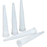 ZUOFANG 30Pcs Plastic Reusable Caulk Nozzle Tip for Sausage Caulking Gun | Caulk Gun Extender, Caulk Nozzles Applicator, Screw on, Cut‑to‑size Tip, Easy to Cut, Standard Caulk Tubes, Smooth Extruding
