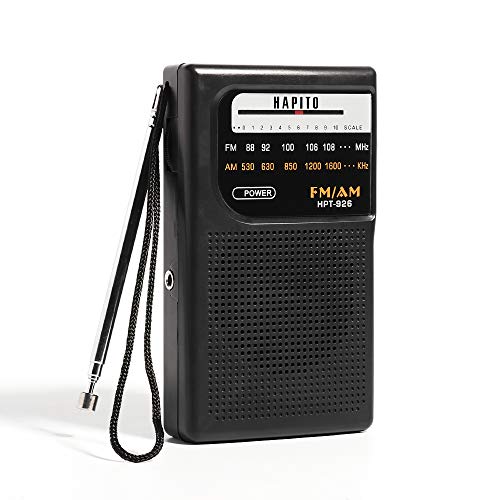 Portable Pocket Transistor Radio Battery Operated AM/FM Radio - Best Reception, Longest Lasting, Built-in Speaker and 3.5mm Headphone Jack for Walking Hiking Camping (Black) - Thumbnail 7