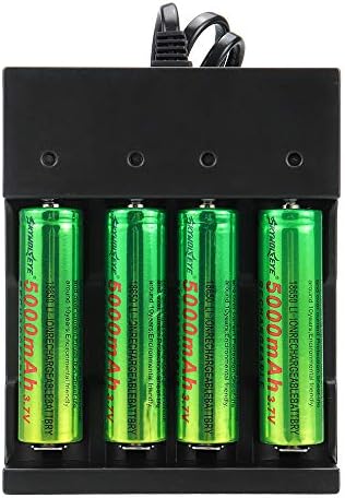 18650 Universal Smart Rechargeable Battery Charger 4 Slot Fast Charging Rechargeable for Rechargeable Batteries Li-ion Batteries 18650 18490 18350 17670 17500