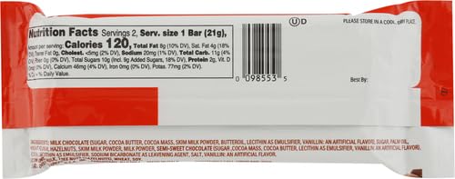 KINDER BUENO MILK CHOCOLATE AND HAZELNUT CREAM CANDY BAR, 2 KINDER BUENO BARS PER PACK