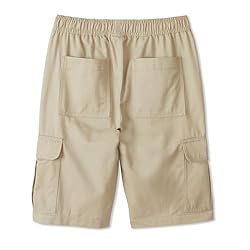 French Toast Boys' Pull-On Twill Cargo Shorts, Khaki