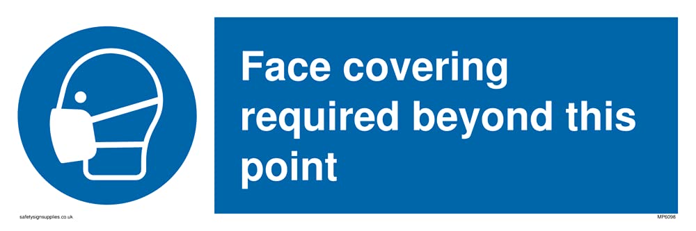 Pack of five - Face covering required beyond this point Sign - 300x100mm - L31