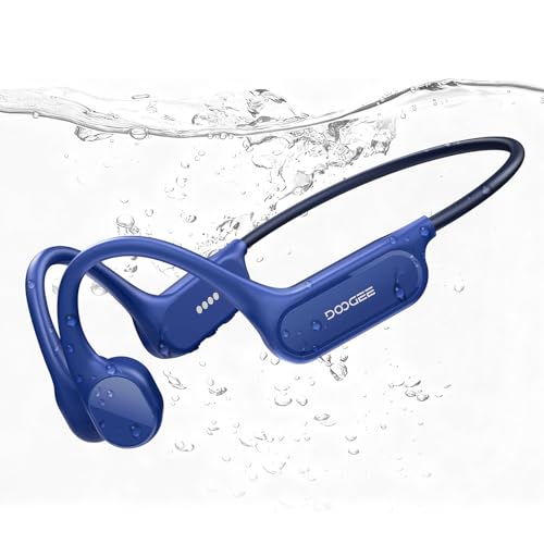 DOOGEEEco Bone Headphones IP68, 10H Battery, Bluetooth 5.4, Open Ear, MP3 Mode 32GB, Suitable for Running, Cycling and Underwater Swimming (Dark Grey)