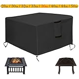 Saking Patio Fire Pit Cover Square 36x36x21 inch - Waterproof Windproof Anti-UV Heavy Duty Gas Firepit Furniture Table Covers â€¦