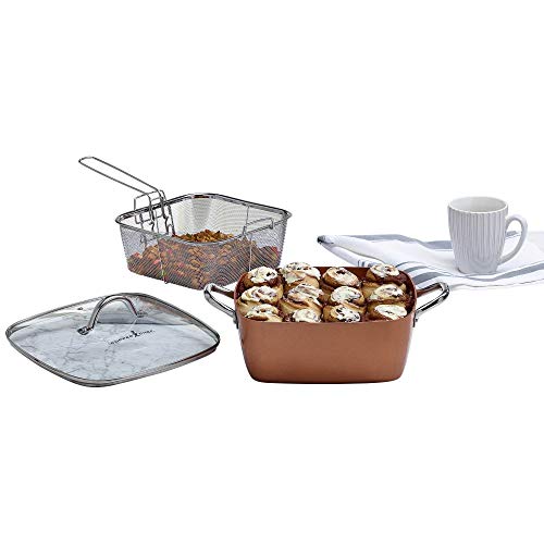 image for Copper Chef 5 Piece XL Aluminum & Stainless Steel Deep Dish Square Cas