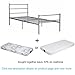 GreenForest Metal Bed Frame Twin(Single) Size, Two Headboards 6 Legs Mattress Foundation Silver Platform Bed Frame Box Spring Replacement for Boys Kids Adult Bedroom, Silver