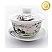 Teacups set,QMFIVE,Chinese Traditional Teaware Blue and White Porcelain Gaiwan Kungfu Tea bowl with Lid and Saucer - 6oz/180ml,Auspicious
