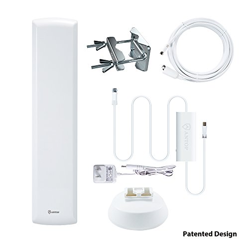 ANTOP AT-402B Flat-Panel Smartpass Amplified Outdoor/Indoor TV Antenna with High Gain and Built-in 4G LTE Filter -60/70 Miles Long Range Multi-Directional Reception - 40ft Detachable Coaxial Cable - Thumbnail 7