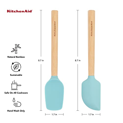 KitchenAid Bamboo Wood Handled Mini Spatula Set with Silicone Head, Set