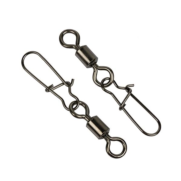 YOGAYET-Fishing-Ball-Bearing-Barrel-Swivel-with-Duo-lock-Snaps-Stainless-Steel-Solid-Rings-Fishing-Line-to-Hook-Clip-Connector-Pack-of-20 YOGAYET-Fishing-Ball-Bearing-Barrel-Swivel-with-Duo-lock-Snaps-Stainless-Steel-Solid-Rings-Fishing-Line-to-Hook-Clip-Connector-Pack-of-20
