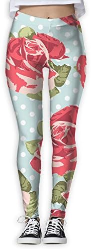 Women's Popular Love Rose Fitness Yoga Leggings Pants Workout Capri