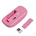HDE Ultra-Thin Wireless Mouse 2.4GHZ Ergonomic Candy Colored Optical Mouse with USB Nano Receiver and Adjustable DPI Switch (Pink)
