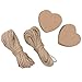 WARMBUY 150 Piece Kraft Paper Gift Tags with 50 Feet Natural Jute Twine, Heart Shaped